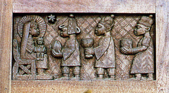 Detalle de la puerta de la catedral de Ibadan